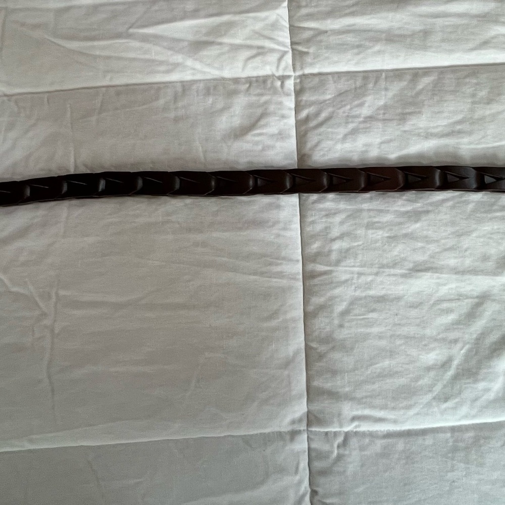 Unbranded Southwestern Style Brown leather Belt with silver hardware sz 34 - Picture 4 of 11